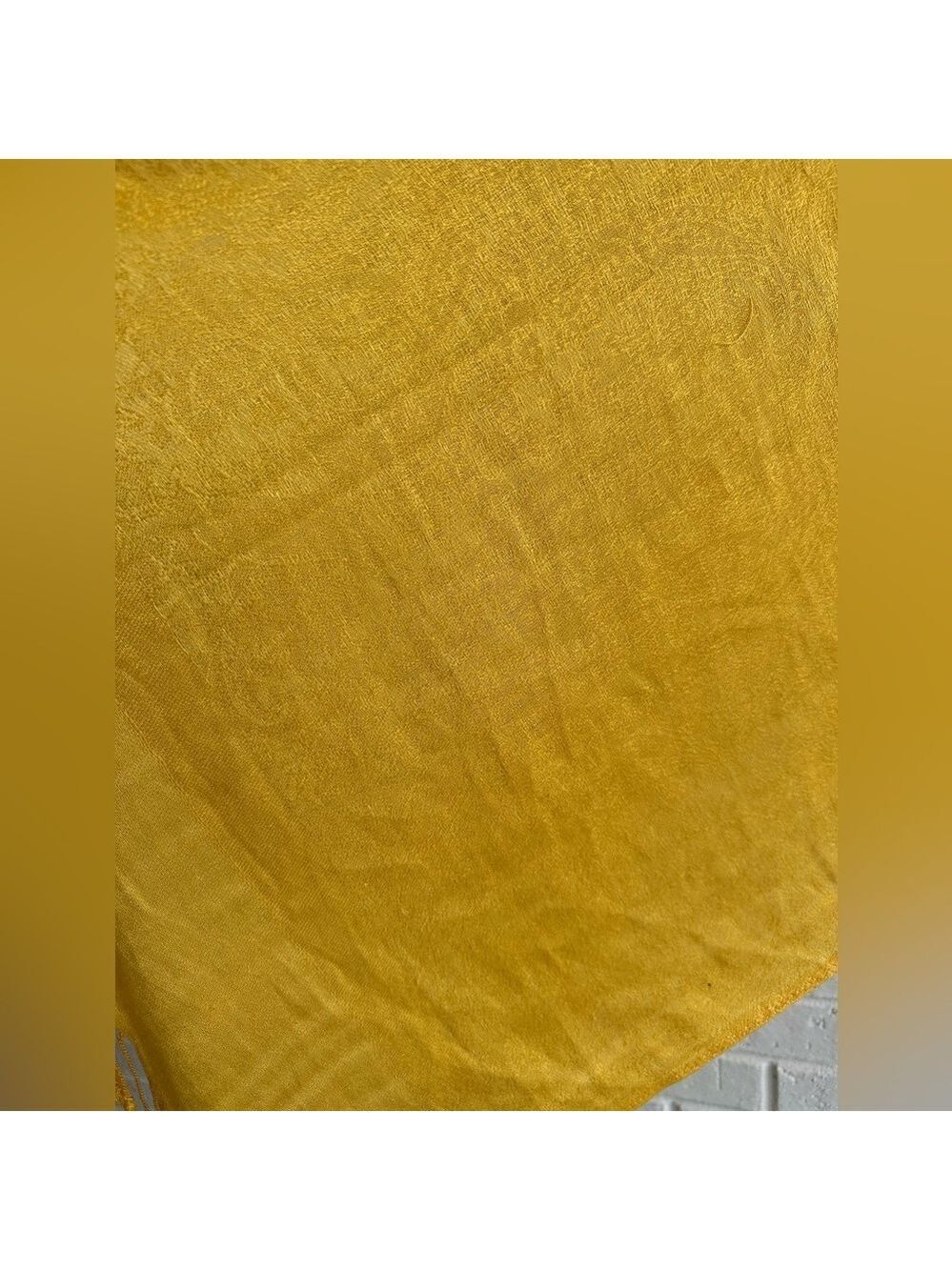 Elegant Yellow Scarf with 3.5” Fringe on the edges. Paisley design Tone on tone - Picture 9 of 15
